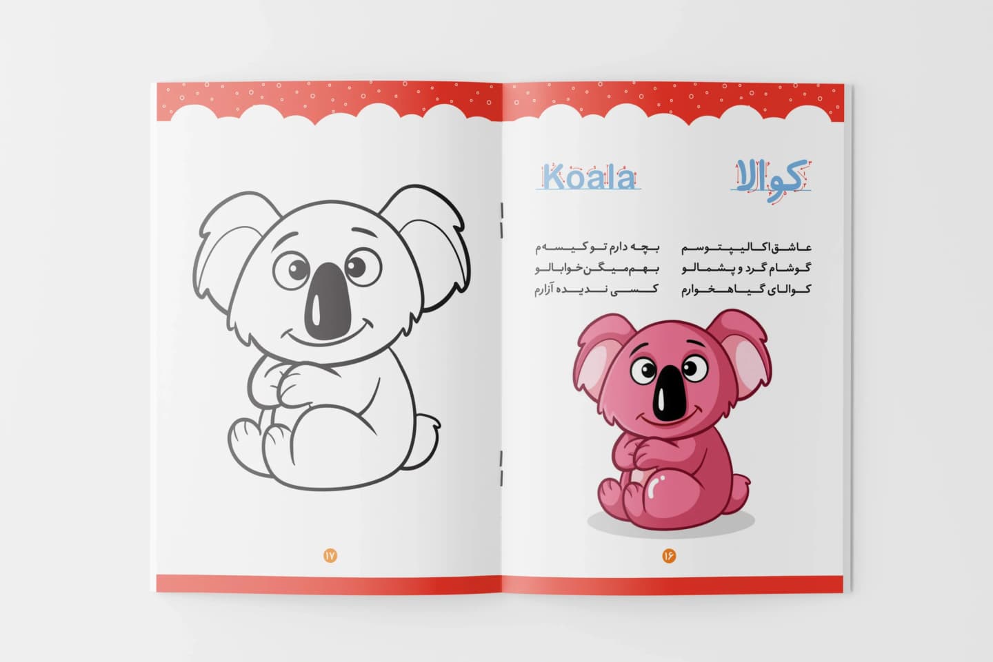 کتاب دو طرفه داستان و رنگ آمیزی